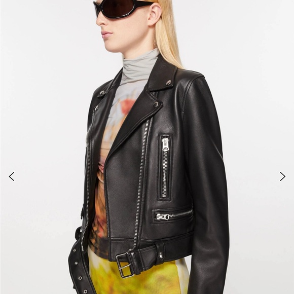 Acne Studios Leather Biker Jacket Size 36 - Picture 9 of 9